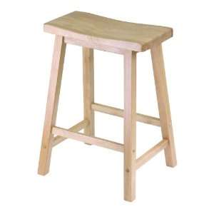  Winsome Wood 24 Saddle Seat Bar Stool in Beech Finish 
