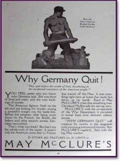   mclure s magazine promoting the story titled why germany quit wwi the