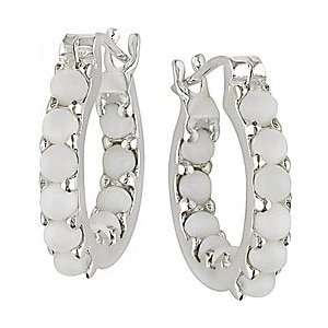  Sterling Silver Opal Huggie Earrings Jewelry