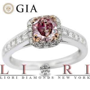   GIA CERTIFIED NATURAL FANCY PINK DIAMOND ENGAGEMENT RING 18K   FD 274