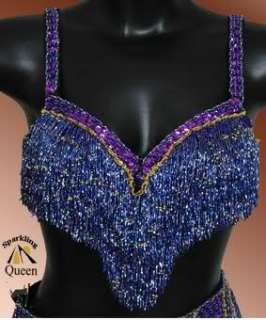 Egyptian Belly Dance/Dancing Costume/ Bra&Belt/ Purple /Set / Beads 
