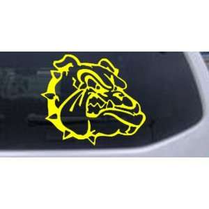 Bulldog (growl) Car Window Wall Laptop Decal Sticker    Yellow 14in X 
