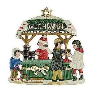  Gluehwein Christmas Wine Stand German Pewter Ornament 