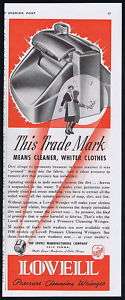 1938 Washing Machine Lovell Pressure Wringer Print Ad  