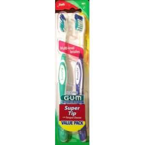  GUM Super Tip with Tongue Cleaner, Soft 461, 2 Pack (Pack 