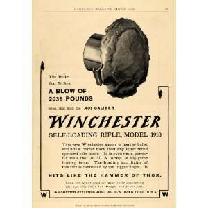  1910 Ad Winchester Bullet Self Loading Rifle Thor Hammr 