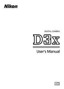 Nikon D3X Digital Photography Camera Guide Manual  