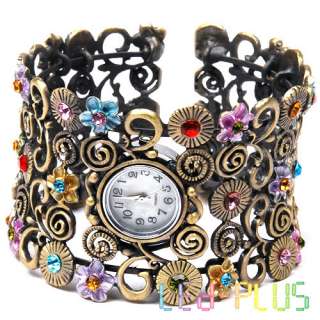 the watch is decorated with multicolour brilliant rhinestone, very 