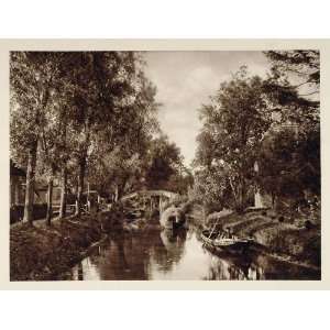  c1930 Canal Bridge Trees Giethoorn Holland Photogravure 