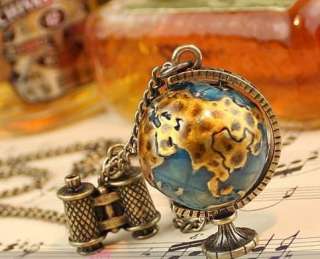 Retro Vintage Fashion Jewellery Globe Telescope Necklace pendant FREE 