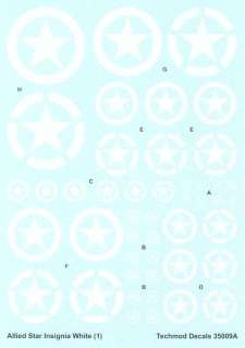 Techmod Decals 1/35 ALLIED ARMOR STAR INSIGNIA WHITE  