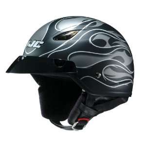 HJC CL 21M Reign MC 5F Open Face Motorcycle Helmet Flat Black/Silver 