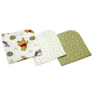  Disney Baby Sunshine Patch Pooh 3 Pack Flannel Receiving 