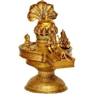   Snake Hood, Ganesha, Parvati, Karttikeya and Nandi   Brass Sculpture