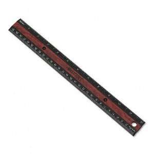  Acme United   Inlaid Wood Look Center Plastic Ruler with 