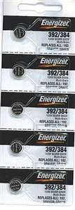 392 / 384 SR41W Energizer Watch Batteries 5Pk  