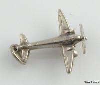 AIRPLANE CHARM   Sterling Silver 3D Prop Plane Moves Estate Fashion 