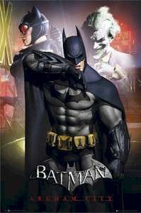 VIDEO GAME POSTER ~ BATMAN ARKHAM CITY X TRIO Catwoman  