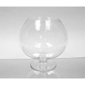  9 x 9 Glass Bowl Vase With Stem   Case of 6