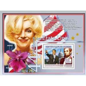 BARACK OBAMA / Marilyn Monroe / Abraham Lincoln GUINEA Postage Stamp 