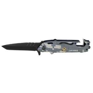   Air Force Helicopter Spring Assisted Rescue Knife   Sniper   Camo