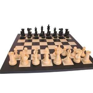 Worldwise Imports Monarch Black and Natural Boxwood Monarch Chessmen 
