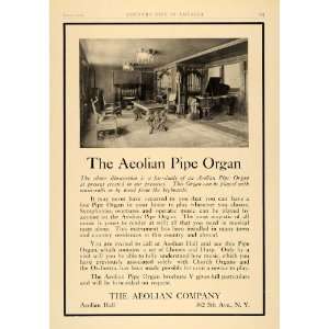  1909 Ad Aeolian Pipe Organ Chimes Harp Church Piano 