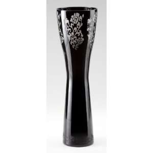  Cyan Design Large Black Etched Glass Flower Vase 