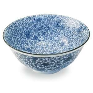  Ceramic Bowl   Hana (flower) Blue and White Design 