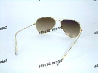 New RAY BAN Aviator Gold Gradient Smokey RB3025 Sunglasses  
