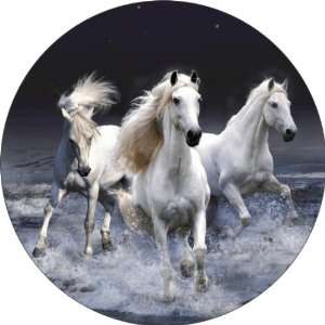  Fantasy White Horses Art   Fridge Magnet   Fibreglass 
