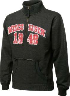 Wisconsin Badgers Charcoal Collegiate Crush 1/4 Zip Fleece Sweatshirt 