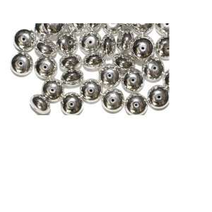   Disc Spacer Bright Silvertone Metalized Metallic Beads