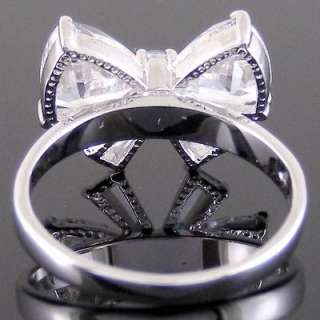 R152A Stunning Crystal Bow Best Wish Gift Fashion Ring New  