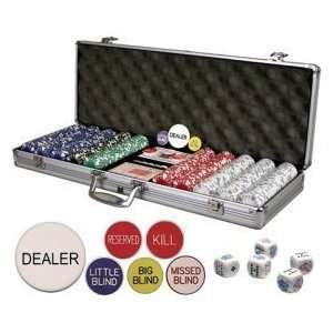 Set of 500 11.5 gram Poker Chips w/Aluminum Case, Cards & Dice Choose 