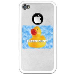  iPhone 4 or 4S Clear Case White Rubber Ducky Boy HD 
