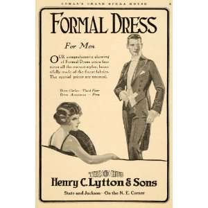  1919 Ad Formal Dress Men Henry Lytton Attire Clothing 