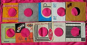 Lot #3 of (10) vintage 45 rpm Company Sleeves from the 60s  