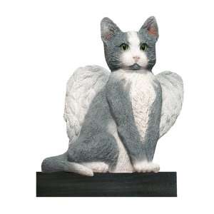  Blue/White Angel Cat Shelf and Wall Plaque Collectible Figurine 