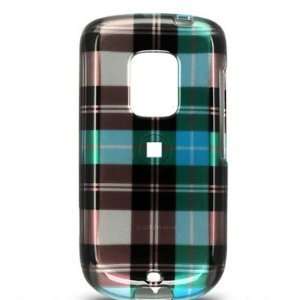 Blue Plaid Checker Snap on Hard Skin Faceplate Cover Case for Htc Hero 