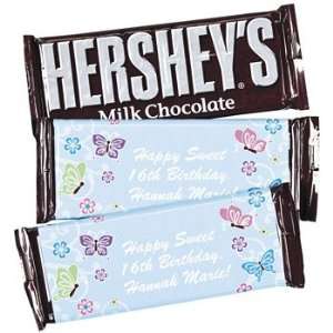 Personalized Aqua All Aflutter Candy Bars   Candy & Name Brand Candy