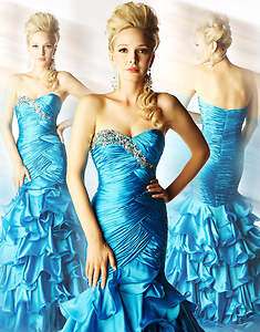 Mac Duggal Couture 4911H Turquoise Prom Pageant Gown 4  