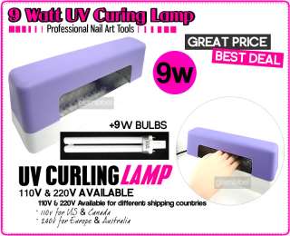 9W NAIL ART UV GEL CURING DRYER LAMP LIGHT+BULB NA062 5  