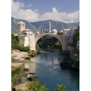 Mostar and Old Bridge over the Neretva River, Bosnia and 