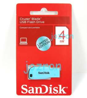 SanDisk Cruzer Blade 4GB 4G USB Flash Pen Drive Blue  