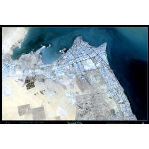  Kuwait City Satellite print/map from space