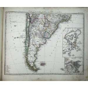   1876 Stielers Map South America Falklands Rio Janeiro