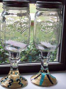 Set of 2 Hand painted Redneck Wine Glasses  