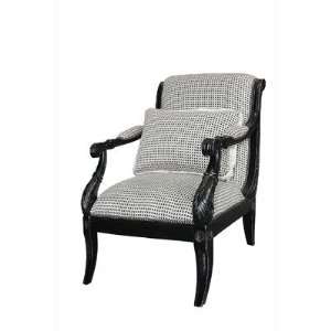 Wooden Arm Chair in Black and White