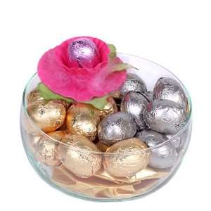 Bunny Treat   Glass Bowl of Patchi Easter Eggs (7.2oz, 18 Chocolate 